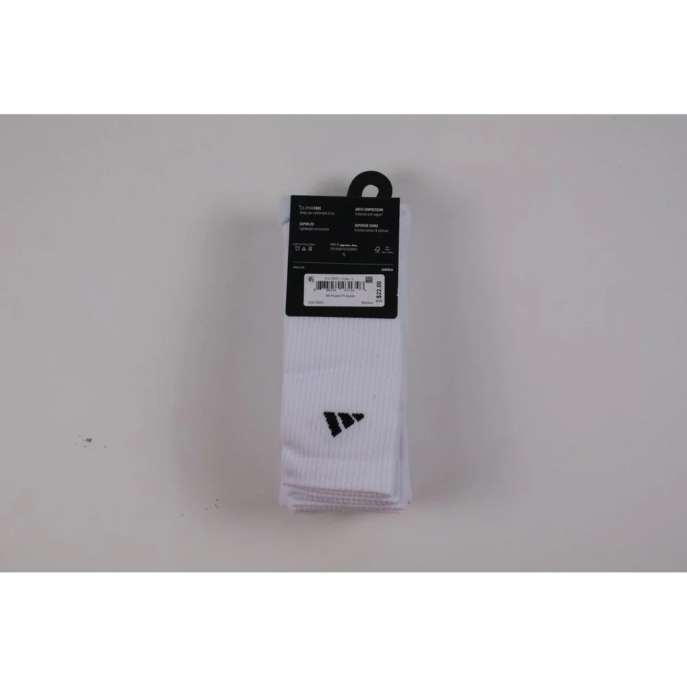 Adidas Crew Socks Superlite ClimaCool White Black 6 Pack Large NWT